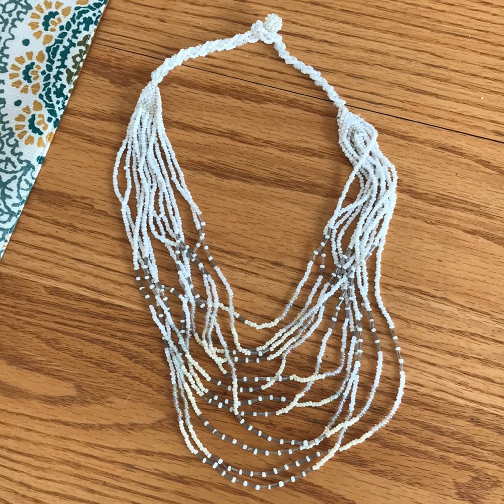 Beaded White Necklace